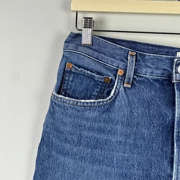 Agolde Riley High Rise Straight Crop Air Blue - Picture 4 of 10